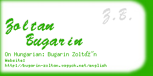 zoltan bugarin business card